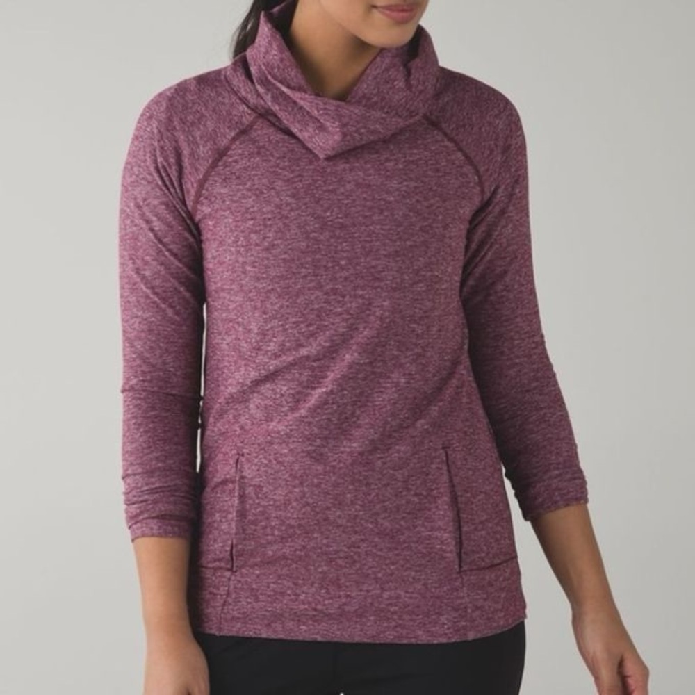 Lululemon Make A Move Long Sleeve Heathered Red Grape Rulu Size 6